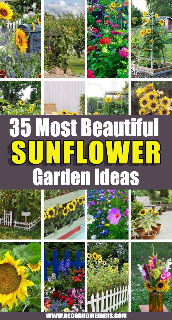 Best Sunflower Garden Ideas. You will never get bored looking at these gorgeous sunflower garden ideas as they will make you smile and feel the joy of summer in your backyard. #decorhomeideas