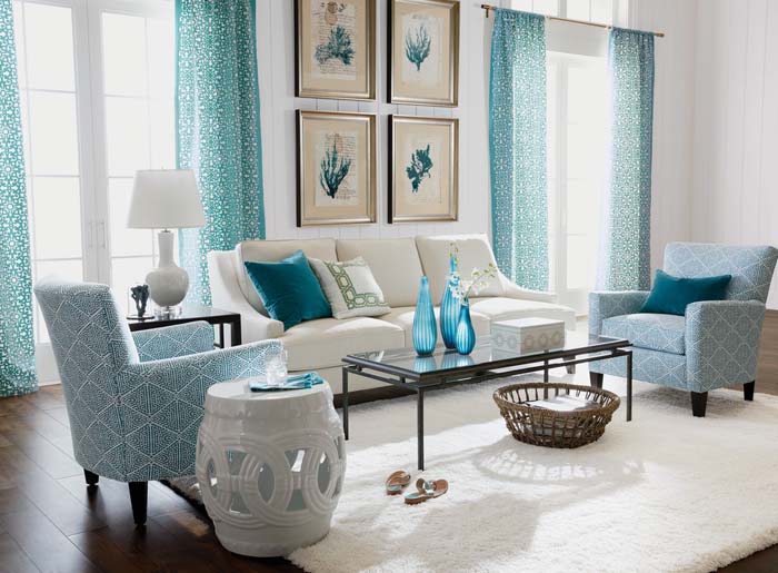 Bit Of Blue Living Room #beachhouse #interiordesign #decorhomeideas