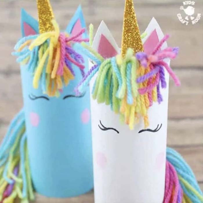 Cardboard Tube Unicorn Craft #kidscrafts #toiletpaperroll #decorhomeideas