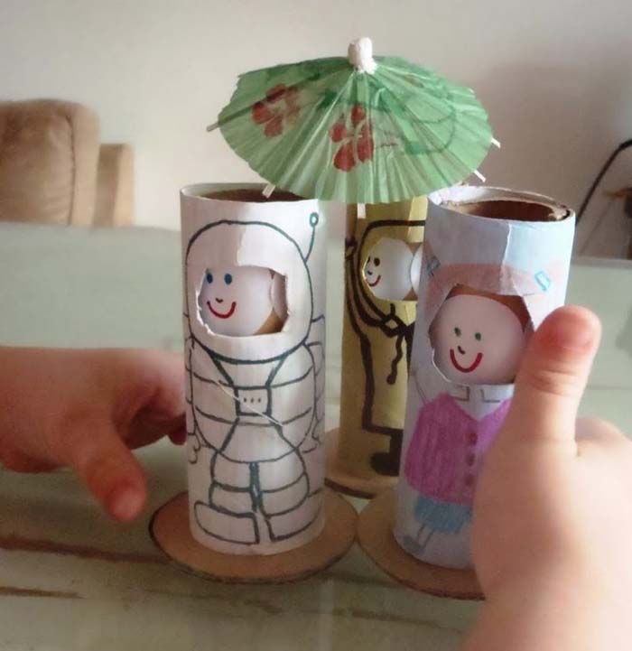 Changing Faces - Toilet Roll Dolls #kidscrafts #toiletpaperroll #decorhomeideas