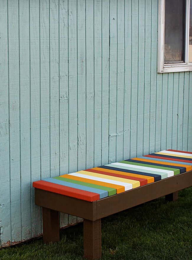 Colorful Taste of Central America Bench #diy #outdoorbench #decorhomeideas