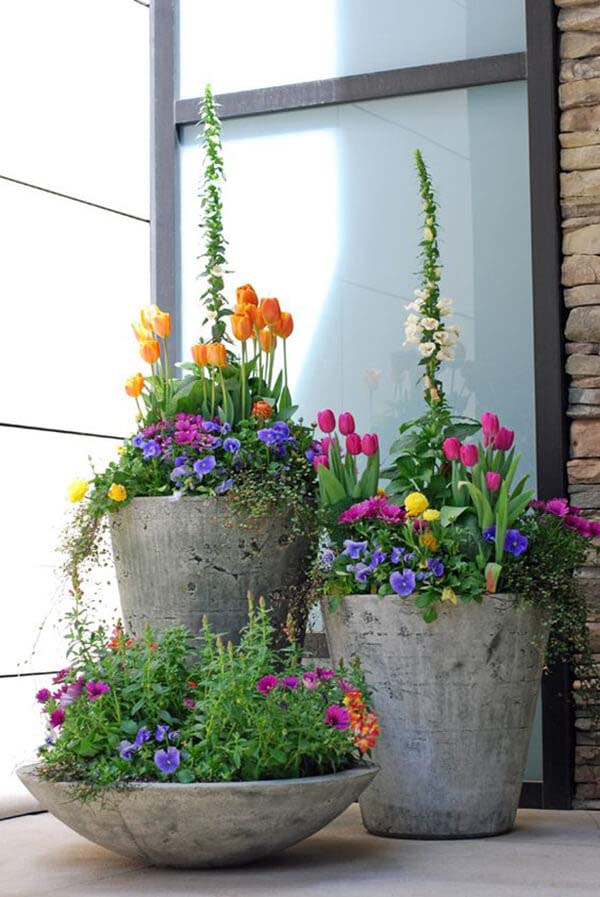 Concrete Planters for Your Garden or Porch #gardencontainer #garden #planter #decorhomeideas