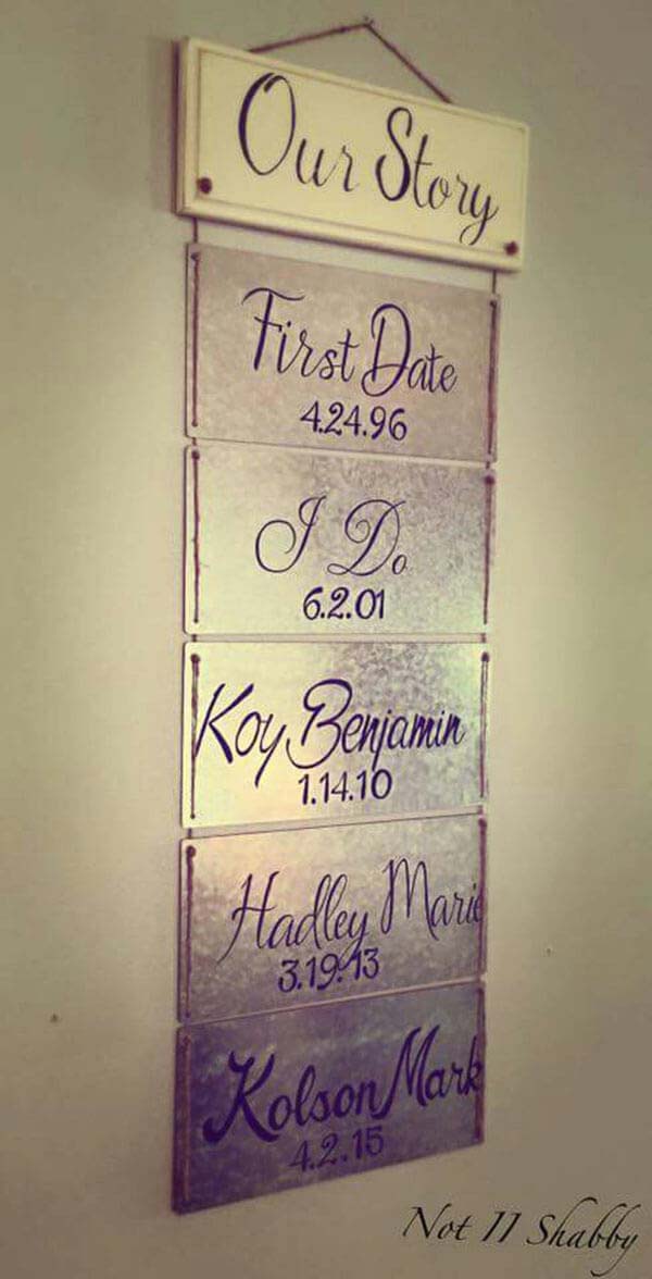 Connected Plaques Telling Our Story #family #homedecor #decorhomeideas