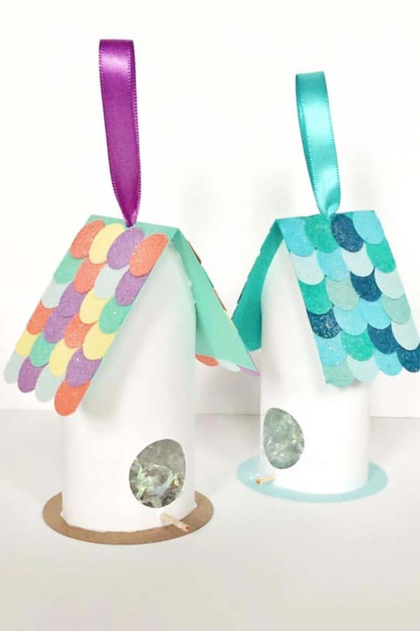 DIY Birdhouse Craft #kidscrafts #toiletpaperroll #decorhomeideas