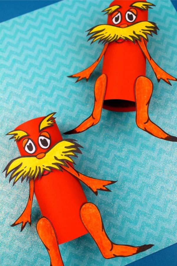 Dr. Seuss Lorax Toilet Paper Roll Craft #kidscrafts #toiletpaperroll #decorhomeideas