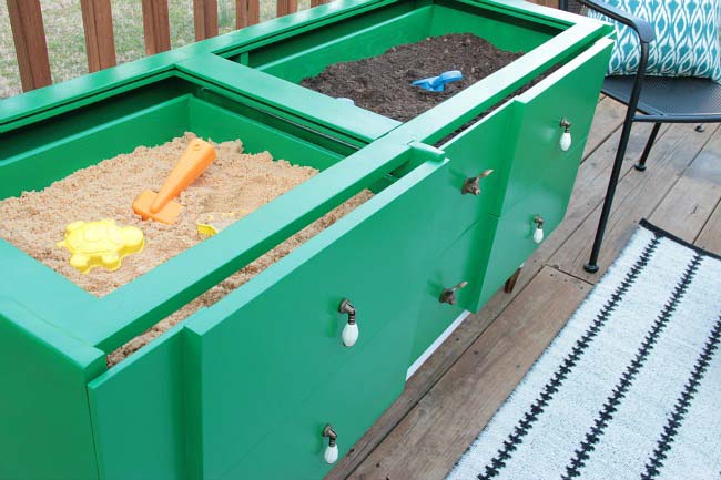 Dresser Turned Sandbox #diy #sandbox #decorhomeideas