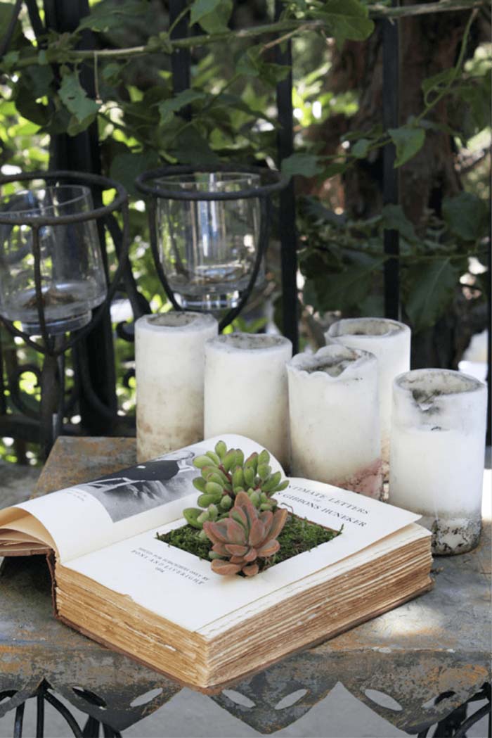 Easy DIY Vintage Book #gardencontainer #garden #planter #decorhomeideas