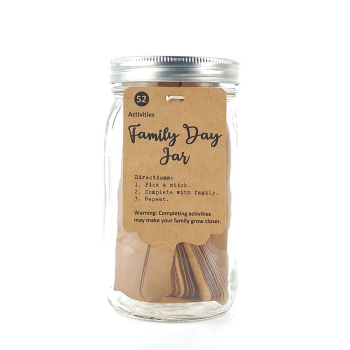 Family Activity Cards in Glass Jar #family #homedecor #decorhomeideas