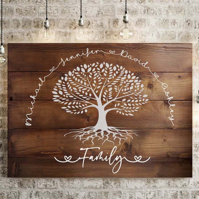 Family Tree Painted on Wood #family #homedecor #decorhomeideas