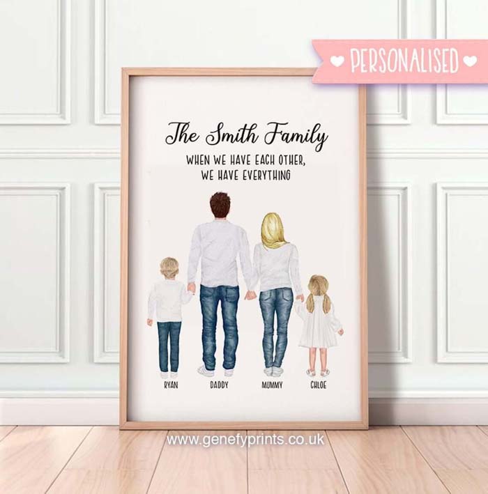 Framed Family Portrait with Positive Message #family #homedecor #decorhomeideas