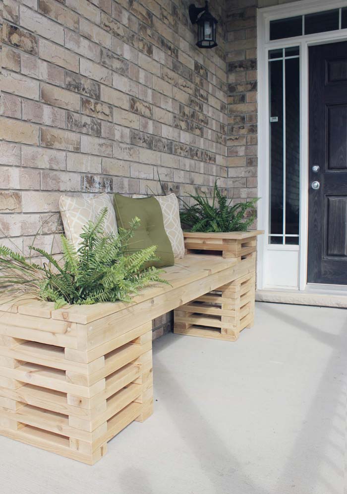 Garden-Box Happy Place Bench #diy #outdoorbench #decorhomeideas