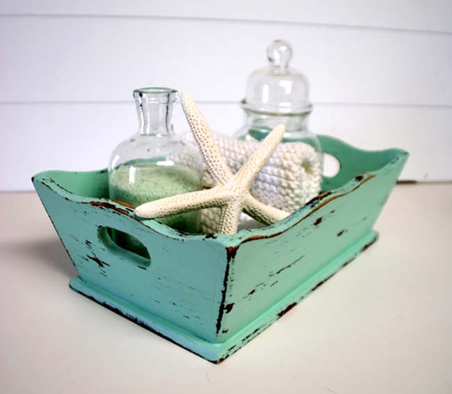 Nautical Bath Tray #nauticalbathroom #bathdecor #decorhomeideas