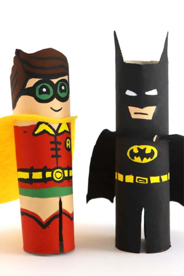Paper Roll Batman And Robin #kidscrafts #toiletpaperroll #decorhomeideas
