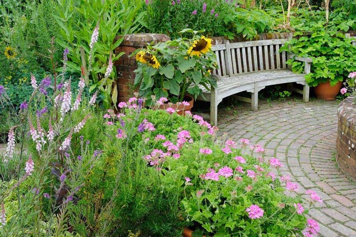 Potted Sunflowers in an English Cottage Garden #sunflower #garden #decorhomeideas