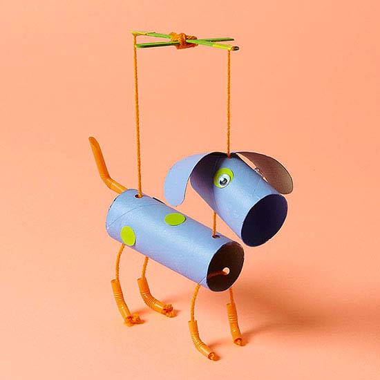 Puppy Puppet Craft #kidscrafts #toiletpaperroll #decorhomeideas
