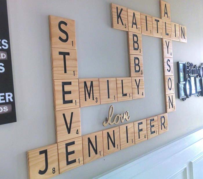 Puzzle Style Family Name Poster #family #homedecor #decorhomeideas