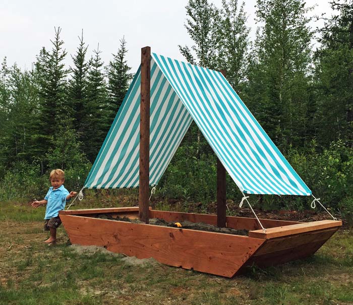 Sail Boat or Ship Sandbox #diy #sandbox #decorhomeideas