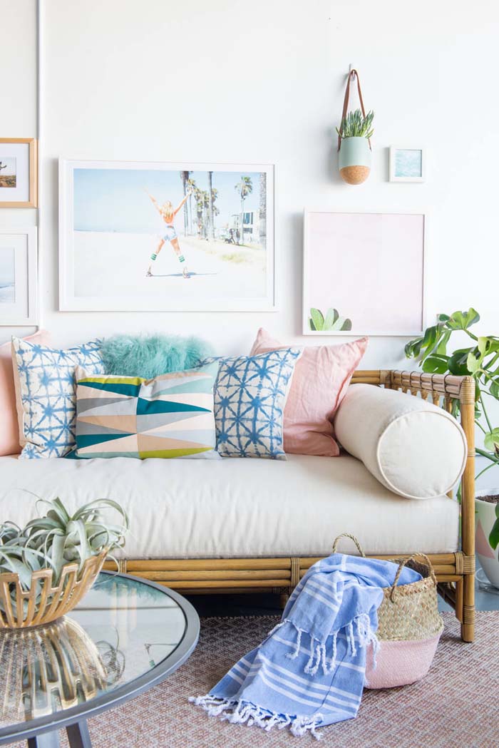 Soft and Subtle Bamboo Seating Area #beachhouse #interiordesign #decorhomeideas