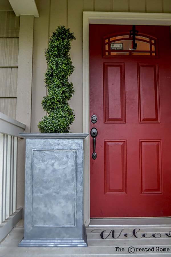 Stately Plywood Planter with Faux Zinc Finish #gardencontainer #garden #planter #decorhomeideas