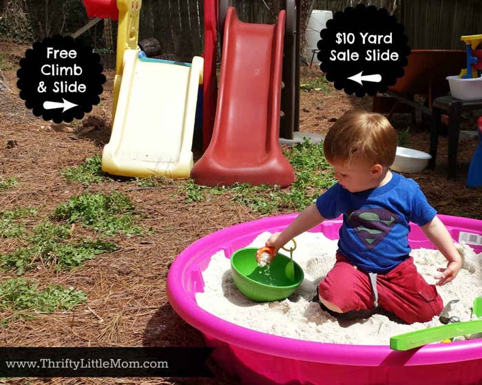 Super Thrifty Backyard Play Zone #diy #sandbox #decorhomeideas