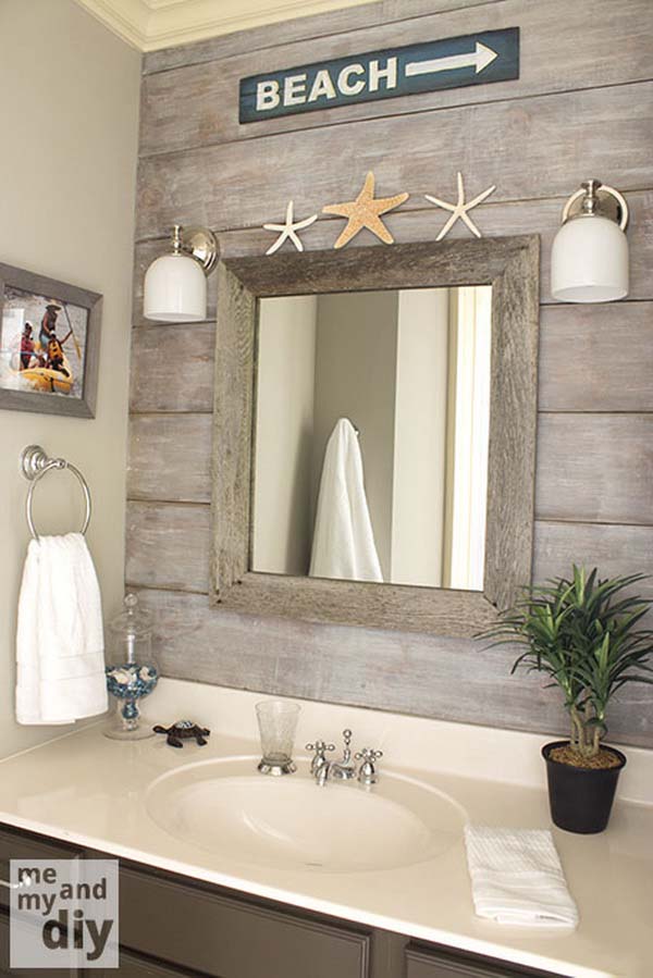 The Beach is Over There #nauticalbathroom #bathdecor #decorhomeideas