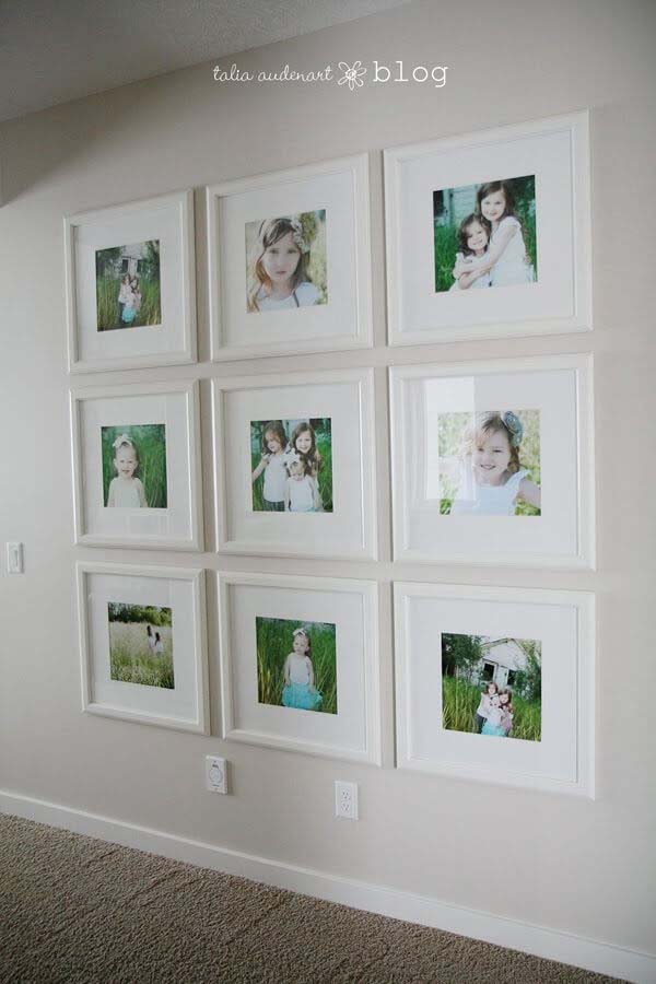 Tic Tac Toe of Pictures on White #family #homedecor #decorhomeideas