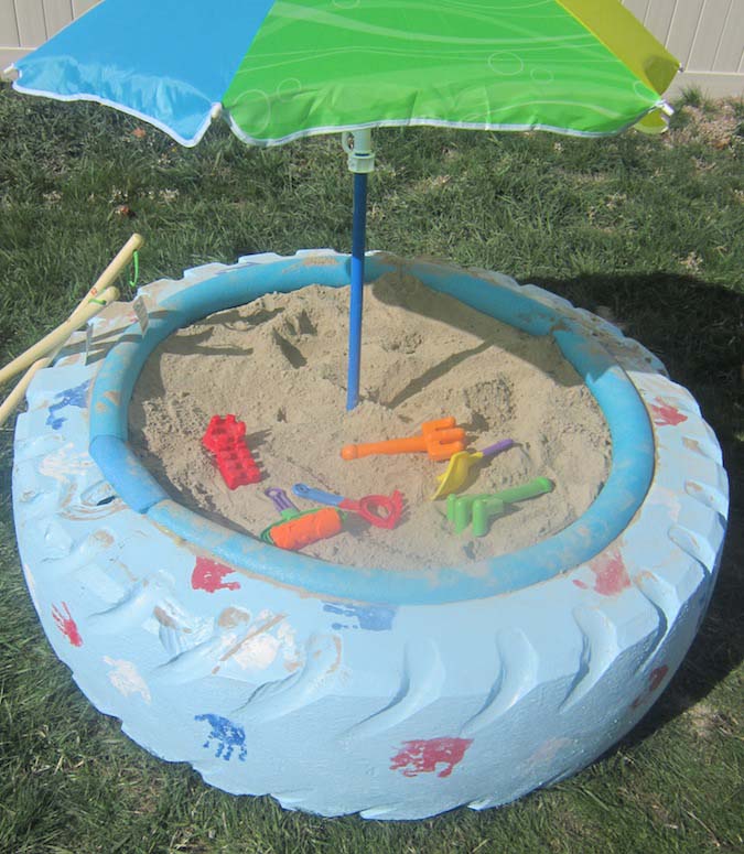 Tire Sandbox #diy #sandbox #decorhomeideas