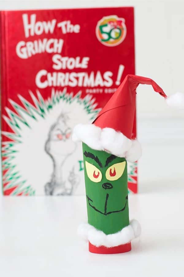 Toilet Paper Roll Grinch #kidscrafts #toiletpaperroll #decorhomeideas