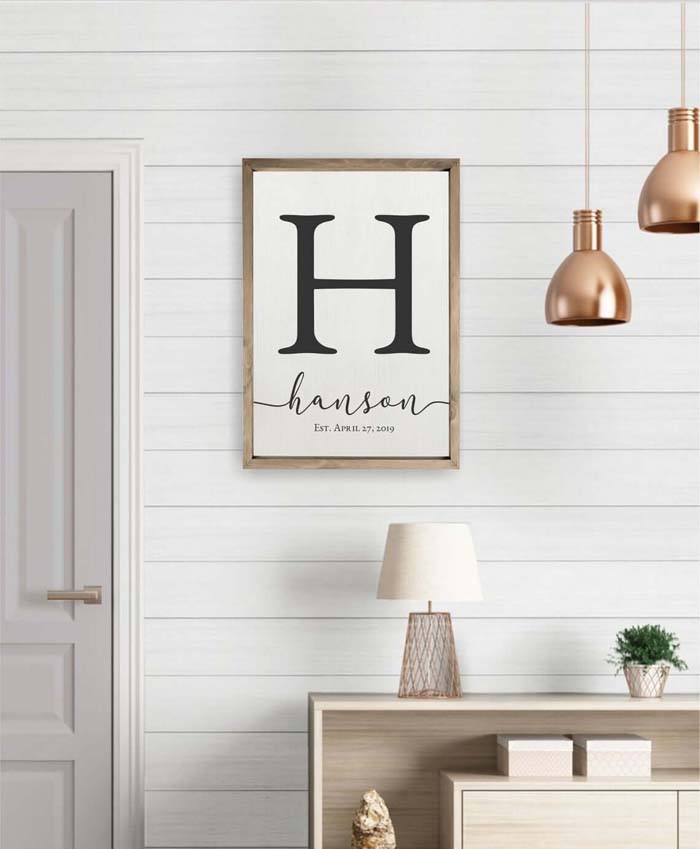 Wall Hanging with Initial and Name #family #homedecor #decorhomeideas