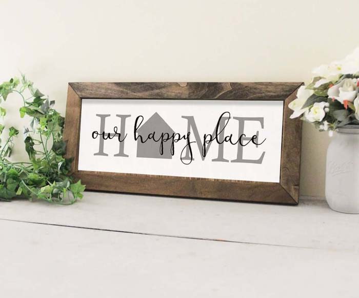 Welcome Sign with Rustic Wooden Frame #family #homedecor #decorhomeideas