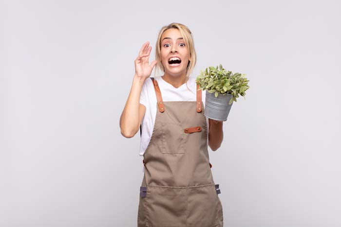 Woman Gardener Stressed On Planting