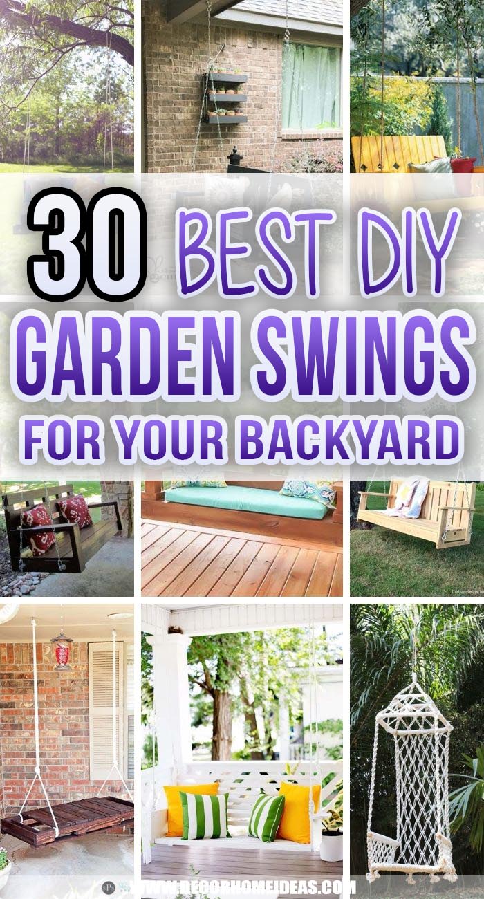 Best DIY Garden Swings. Make your own garden swing to sit and relax all day. These DIY garden swings are the best outdoor furniture project, whether you're a pro-level woodworker or a total newbie. #decorhomeideas