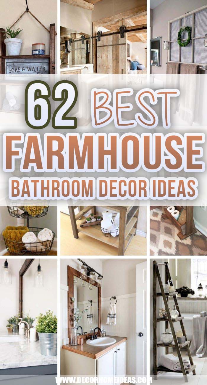 62 Best Farmhouse Bathroom Decor Ideas, Modern Farmhouse Bathroom Accessories Set