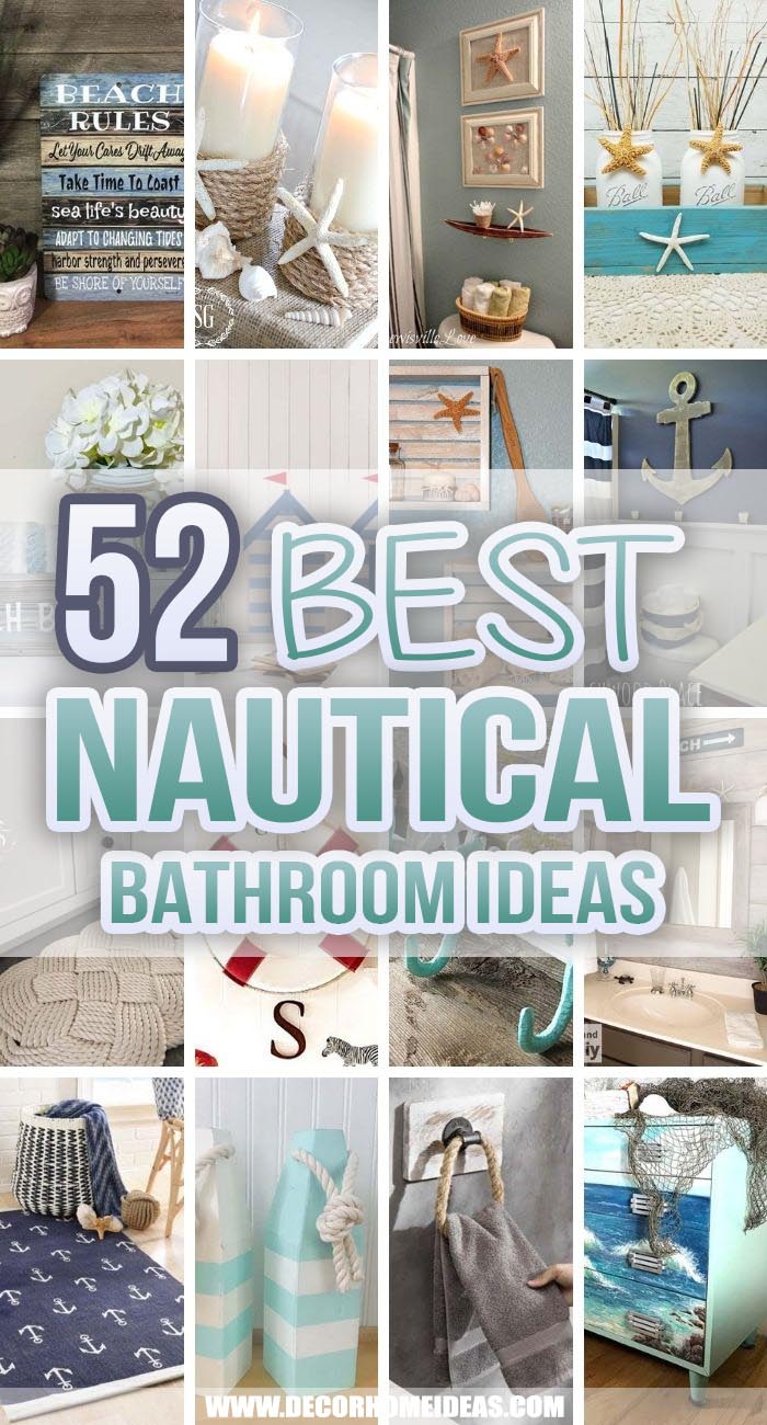 Best Nautical Bathroom Ideas. Nautical bathroom decorations would bring the charm of the ocean into your home. Create a relaxation paradise with these nautical bathroom ideas. #decorhomeideas