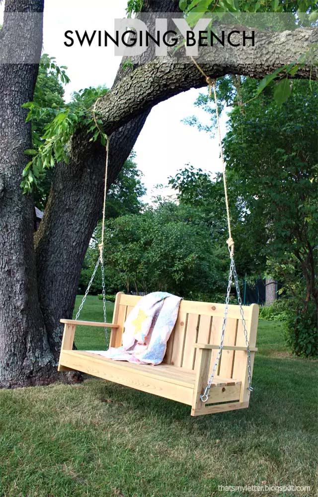 Banco oscilante de cedro #gardenswing #swingplans #decorhomeideas