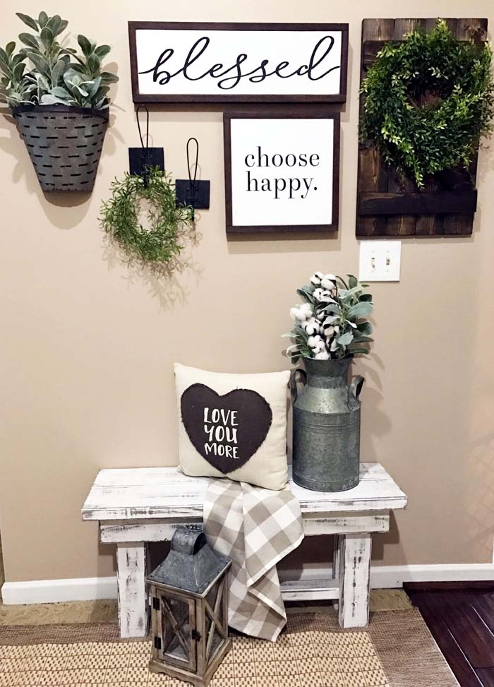 Choose Happy and Love You More #farmhouse #walldecor #decorhomeideas