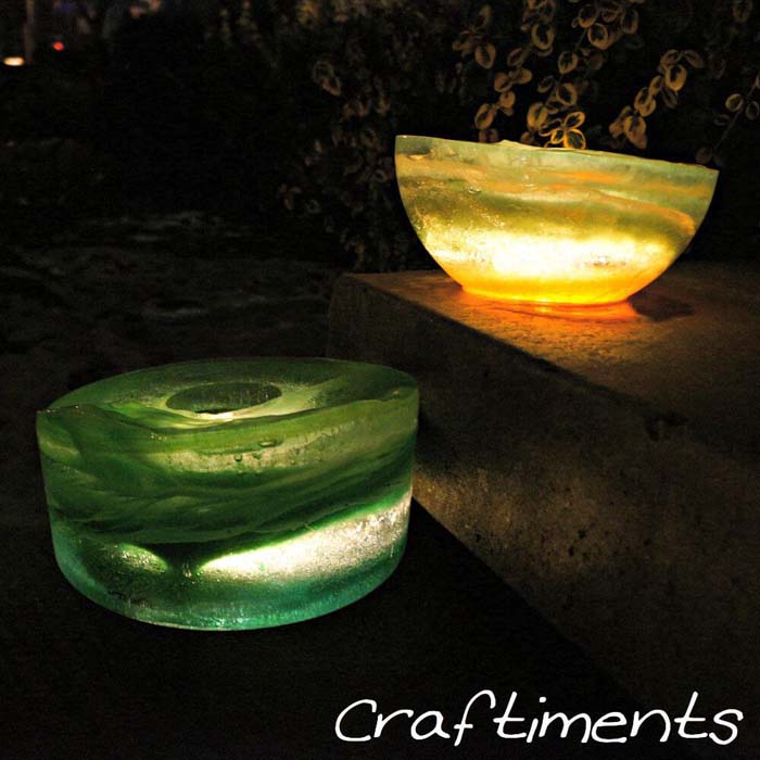 Colored Frozen Ice Lanterns for Winter #gardenlantern #diylanterns #decorhomeideas