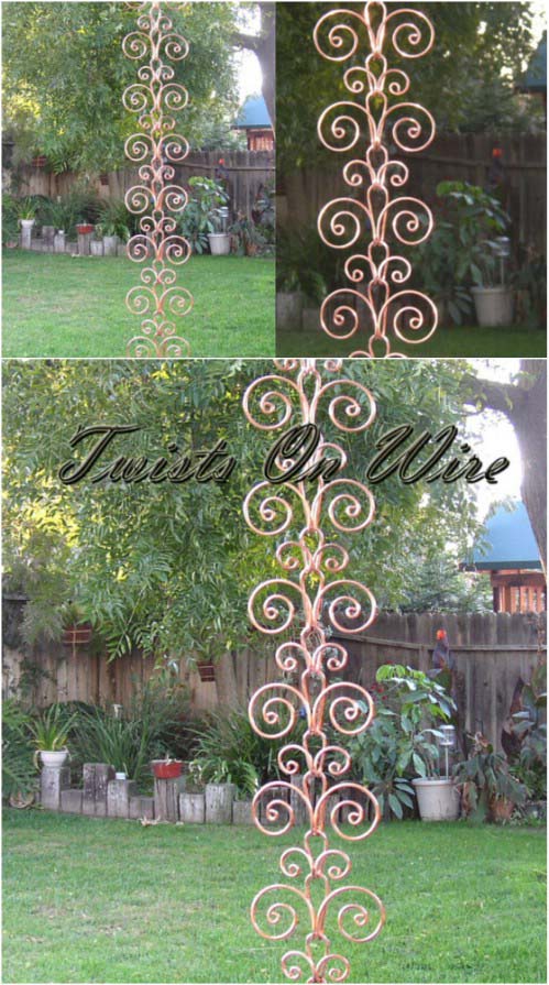 Copper Swirl Rain Chain #diyrainchain #rainchain #decorhomeideas