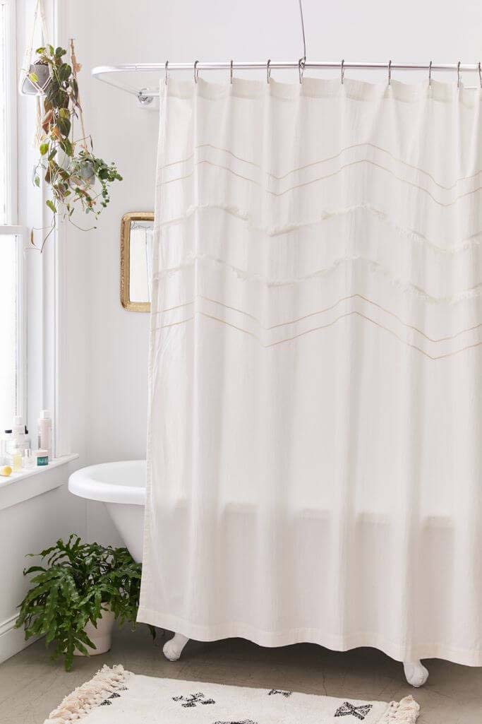 Cotton White Desi Shower Curtain #farmhousebathroom #bathroom #decorhomeideas