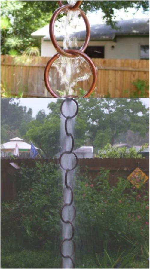 DIY Copper Ring Rain Chain #diyrainchain #rainchain #decorhomeideas