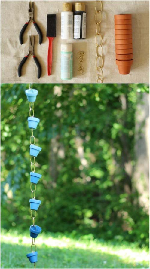 DIY Ombre Terra Cotta Rain Chain #diyrainchain #rainchain #decorhomeideas