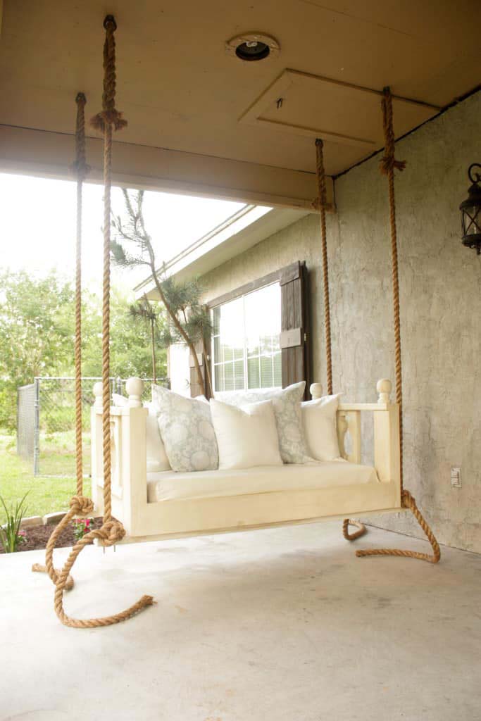 Columpio para cama de porche de bricolaje #gardenswing #swingplans #decorhomeideas