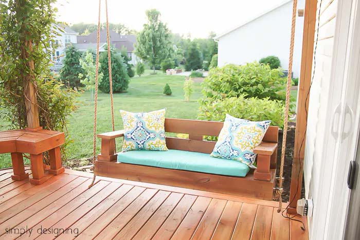 Plan de columpio de porche de bricolaje #gardenswing #swingplans #decorhomeideas