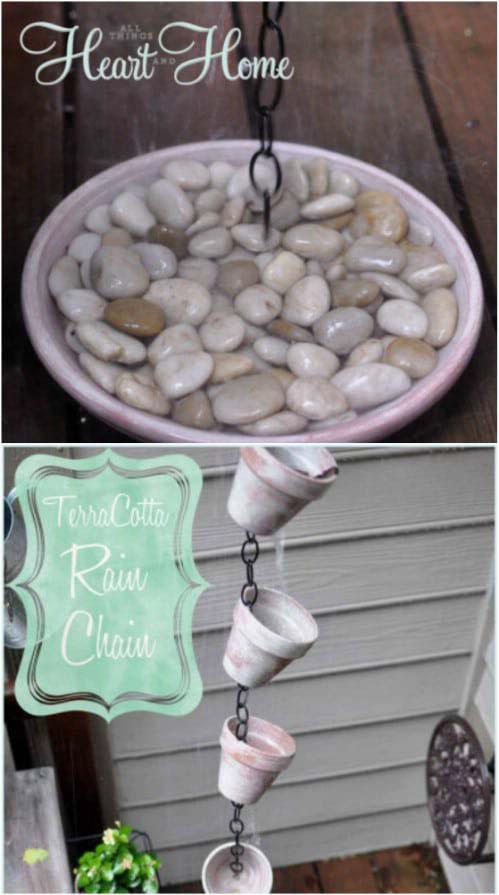 DIY Terra Cotta Rain Chain #diyrainchain #rainchain #decorhomeideas