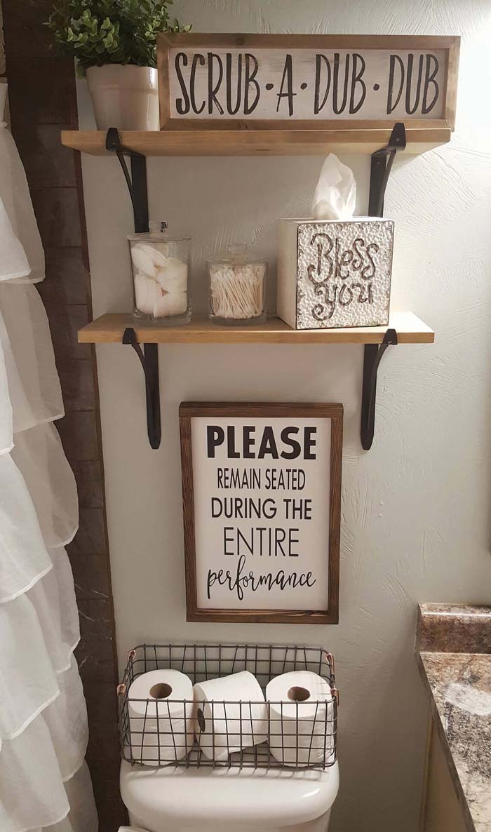 Funny Over the Toilet Wall Sign #farmhousebathroom #bathroom #decorhomeideas