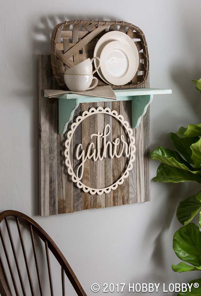 Gather for Tea Knickknack Shelf #farmhouse #walldecor #decorhomeideas