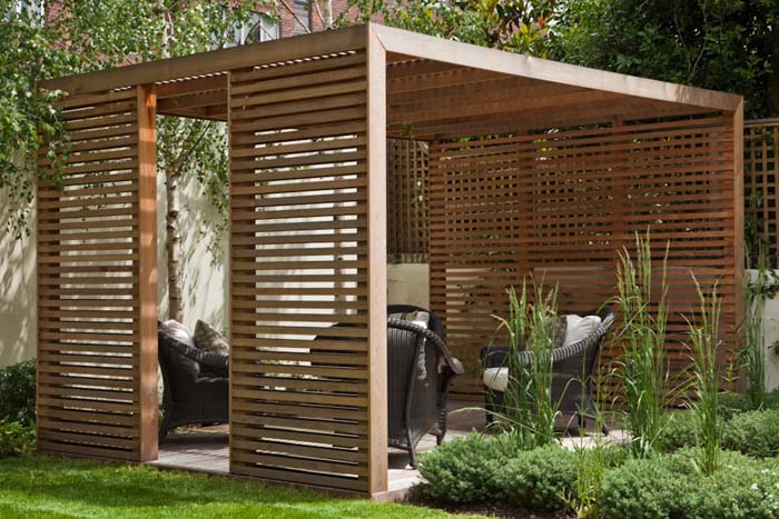 Geometric Harmony Freestanding Cubic Pergola #pergola #pergolaideas #pergoladesign #decorhomeideas