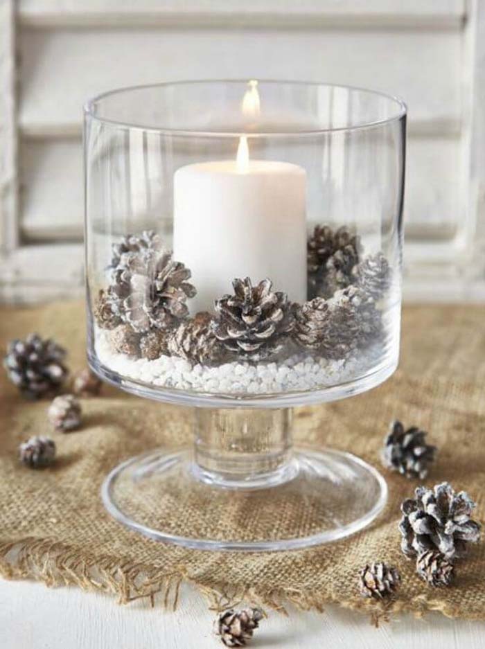 Glass Trifles as Elegant Winter Candle Decor #candledecorations #candles #homedecor #decorhomeideas