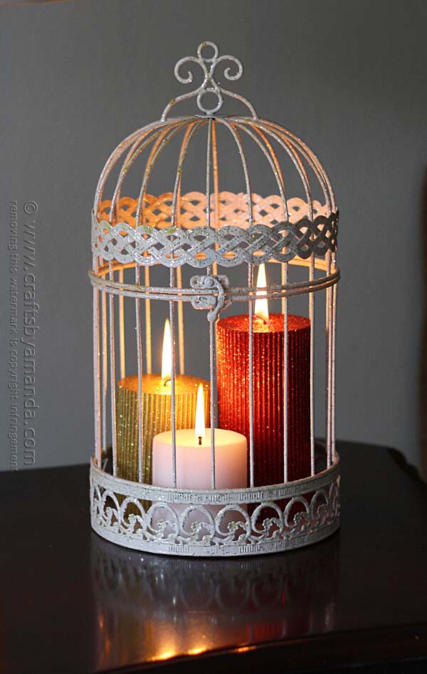 Glittering Holiday Bird Cage Candles #candledecorations #candles #homedecor #decorhomeideas