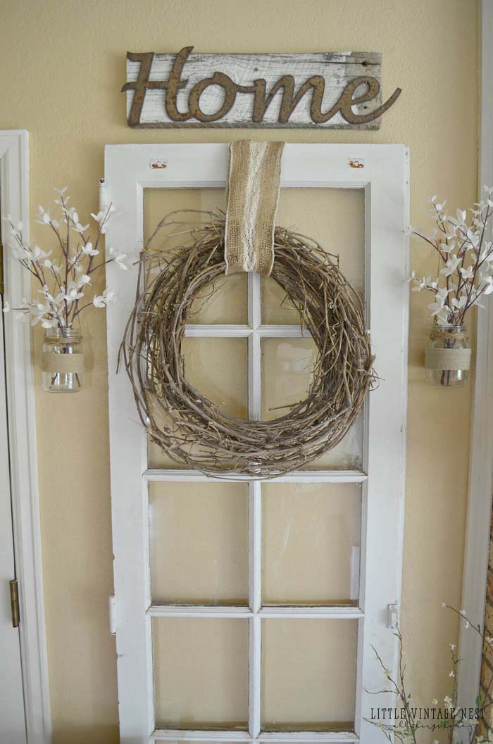 Home Sweet Home with Displaced Door #farmhouse #walldecor #decorhomeideas